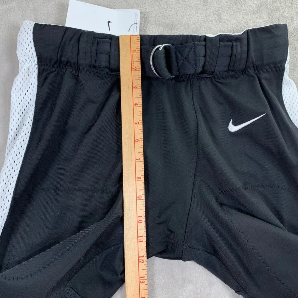 Nike Football Pants Youth Large Black White Mesh Integrated Belt DV3976-012